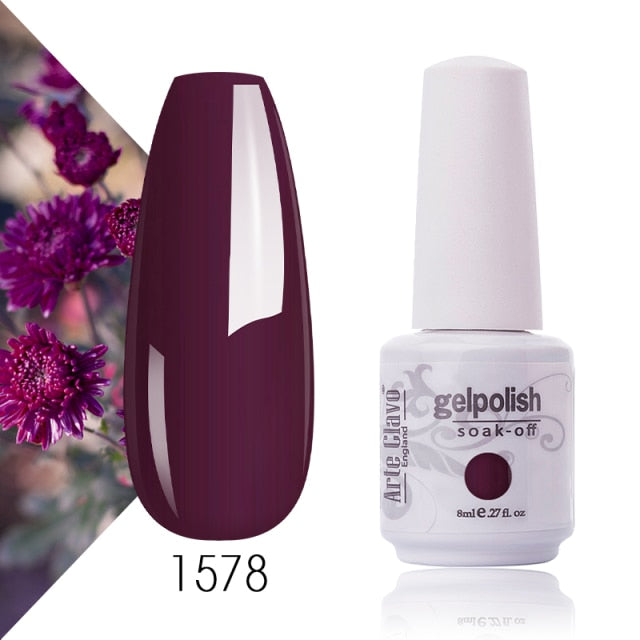 Arte Clavo Gel Nail Polish Pumpkin White Black UV LED Nail Matte Top Base Soak Off 8ml Fashion Manicure Nail Art Hybrid Acrylic