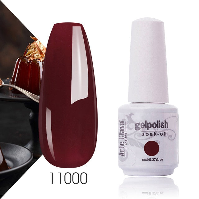 Arte Clavo Gel Nail Polish Pumpkin White Black UV LED Nail Matte Top Base Soak Off 8ml Fashion Manicure Nail Art Hybrid Acrylic