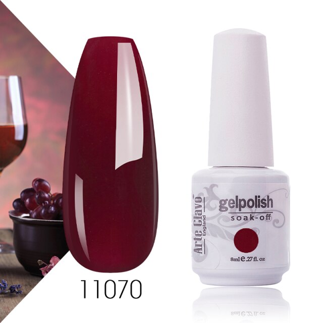 Arte Clavo Gel Nail Polish Pumpkin White Black UV LED Nail Matte Top Base Soak Off 8ml Fashion Manicure Nail Art Hybrid Acrylic