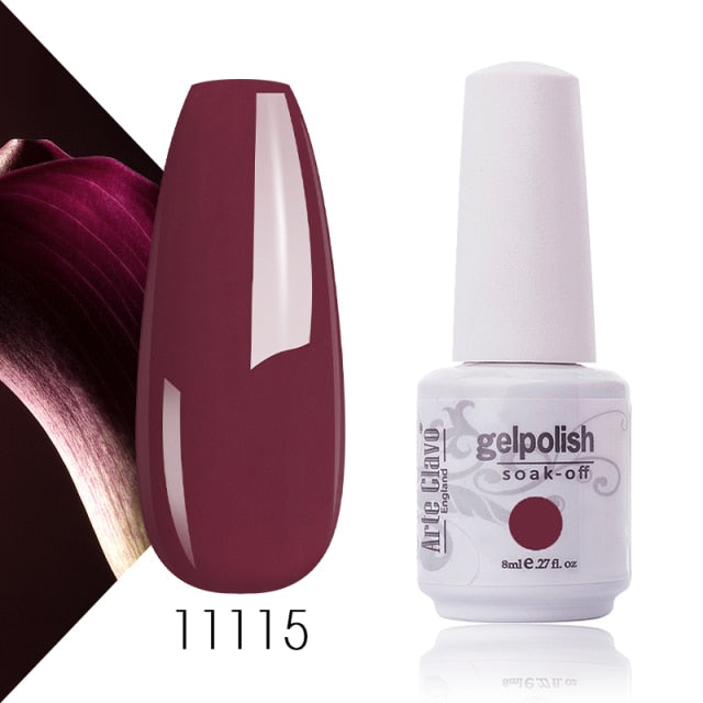 Arte Clavo Gel Nail Polish Pumpkin White Black UV LED Nail Matte Top Base Soak Off 8ml Fashion Manicure Nail Art Hybrid Acrylic