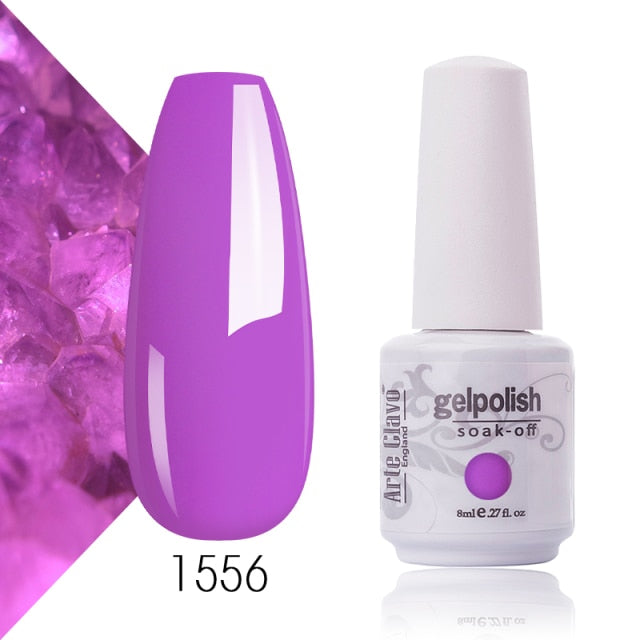 Arte Clavo Gel Nail Polish Pumpkin White Black UV LED Nail Matte Top Base Soak Off 8ml Fashion Manicure Nail Art Hybrid Acrylic