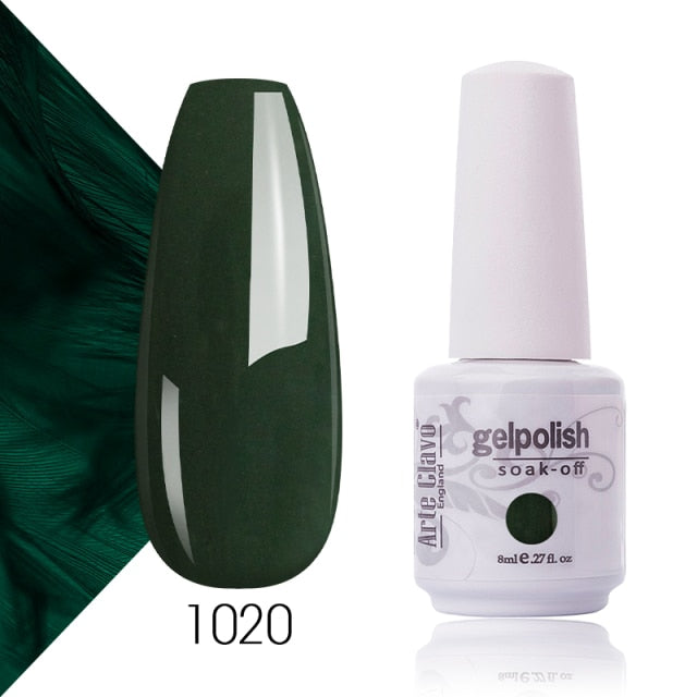 Arte Clavo Gel Nail Polish Pumpkin White Black UV LED Nail Matte Top Base Soak Off 8ml Fashion Manicure Nail Art Hybrid Acrylic