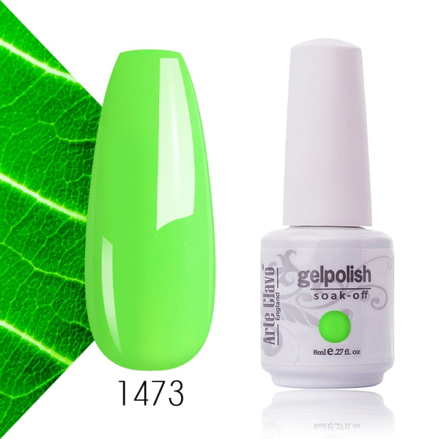 Arte Clavo Gel Nail Polish Pumpkin White Black UV LED Nail Matte Top Base Soak Off 8ml Fashion Manicure Nail Art Hybrid Acrylic