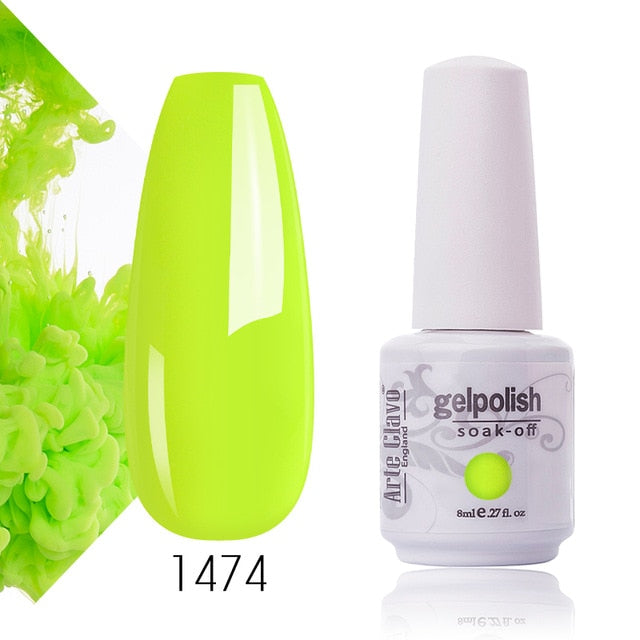 Arte Clavo Gel Nail Polish Pumpkin White Black UV LED Nail Matte Top Base Soak Off 8ml Fashion Manicure Nail Art Hybrid Acrylic