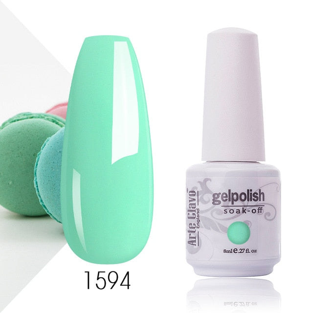 Arte Clavo Gel Nail Polish Pumpkin White Black UV LED Nail Matte Top Base Soak Off 8ml Fashion Manicure Nail Art Hybrid Acrylic