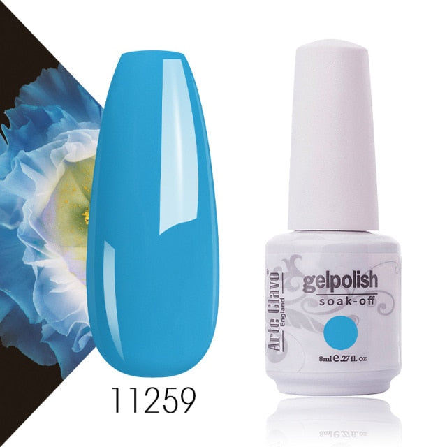 Arte Clavo Gel Nail Polish Pumpkin White Black UV LED Nail Matte Top Base Soak Off 8ml Fashion Manicure Nail Art Hybrid Acrylic