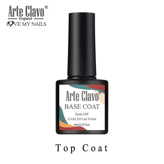 Arte Clavo Gel Nail Polish Pumpkin White Black UV LED Nail Matte Top Base Soak Off 8ml Fashion Manicure Nail Art Hybrid Acrylic