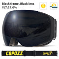 COPOZZ Magnetic Ski Goggles with Quick-Change Lens and Case Set 100% UV400 Protection Anti-fog Snowboard Goggles for Men & Women