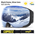 COPOZZ Magnetic Ski Goggles with Quick-Change Lens and Case Set 100% UV400 Protection Anti-fog Snowboard Goggles for Men & Women