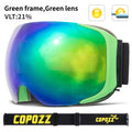 COPOZZ Magnetic Ski Goggles with Quick-Change Lens and Case Set 100% UV400 Protection Anti-fog Snowboard Goggles for Men & Women