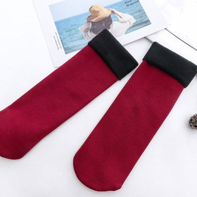Women/Men Winter Warm Thicken Thermal Socks Wool Cashmere Snow Black Skin Seamless Sock Velvet Soft Boots Floor Sleeping Socks