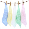 Happyflute 100% Cotton Square Face Towel 5piece/set Muslin Baby Stuff for Newborns Gauze Baby Wipes Wash Cloths
