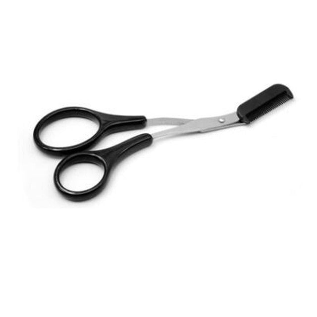 NEW 1pcs Eyebrow Trimmer Scissors Comb Eyelash Hair Scissors Clips Shaping Eyebrow Razor Grooming wenk brauw trimmer 7 Color