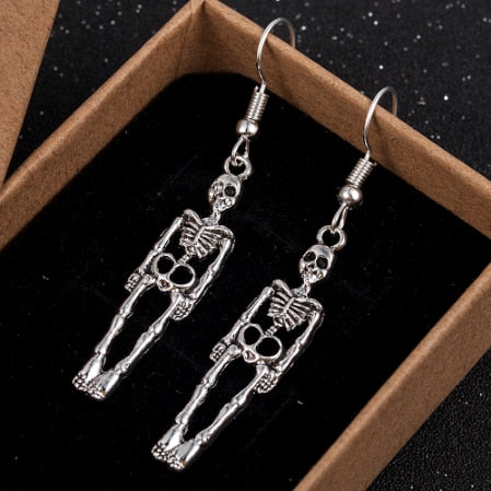 Halloween Handmade Vintage Skeleton Skull Dangle Earrings Long Earings For Women Jewelry Party Gifts Aretes De Mujer Modernos