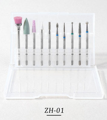 10 Pcs Diamond Milling Cutters For Manicure Carbide Nail Drill Bits Kits Equipment Tools