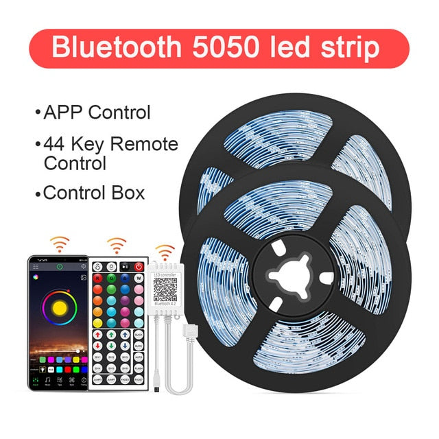 LED Strip Light, RGB 5050 Lights Music Sync Color Changing  Sensitive Built-in Mic, App Controlled LED Lights Rope Lights