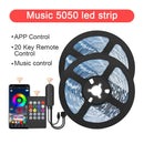 LED Strip Light, RGB 5050 Lights Music Sync Color Changing  Sensitive Built-in Mic, App Controlled LED Lights Rope Lights