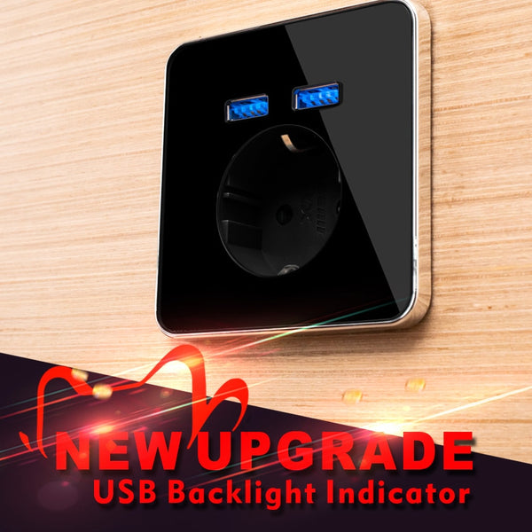 JIUBEI Wall Socket eu standard power outlet with dual home usb plug charger power socket with usb universal socket