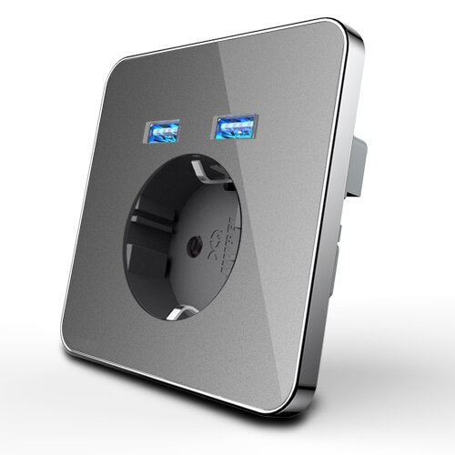 JIUBEI Wall Socket eu standard power outlet with dual home usb plug charger power socket with usb universal socket