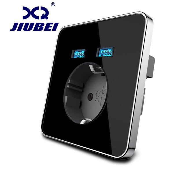 JIUBEI Wall Socket eu standard power outlet with dual home usb plug charger power socket with usb universal socket