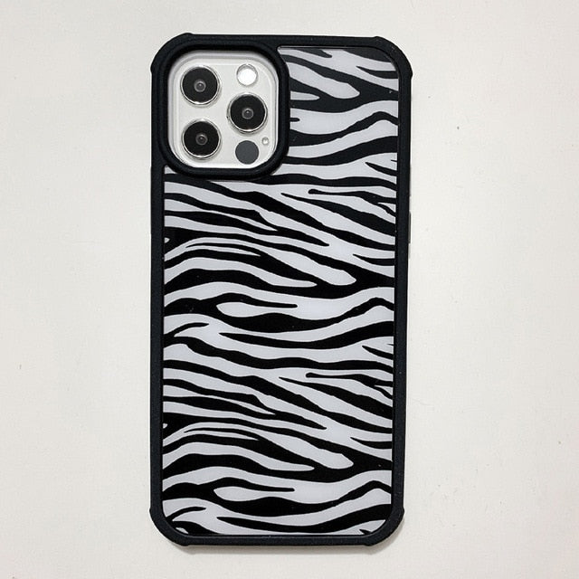Leopard Print Milk Cow Zebra Stripe Phone Case For iPhone 12 11 Pro Max Mini XR X XS 7 8 Plus SE 2020 Hard Back Cover