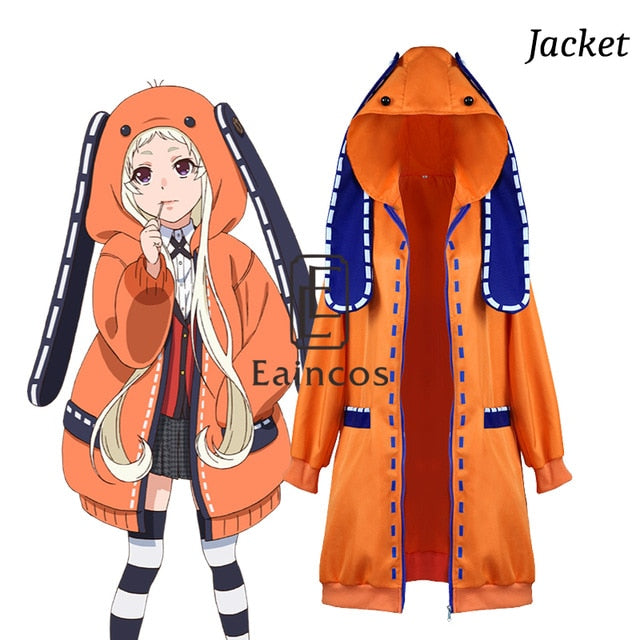 Anime Kakegurui Yomoduki Runa Jacket Hoodie Coat Yumeko Jabami Cosplay Costume Japanese School Girls Uniform