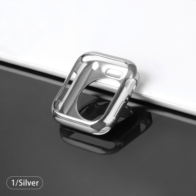 Watch case ultra-thin plated watch case for Apple 4 3 2 1 42MM 38MM soft transparent TPU cover for iWatch 5 44MM 40MMaccessories
