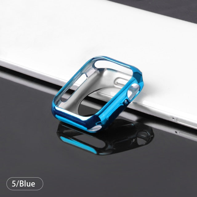 Watch case ultra-thin plated watch case for Apple 4 3 2 1 42MM 38MM soft transparent TPU cover for iWatch 5 44MM 40MMaccessories