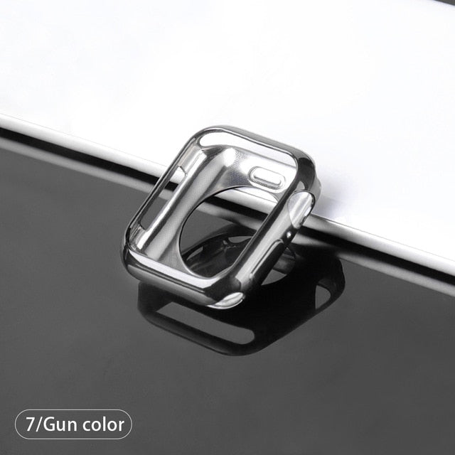 Watch case ultra-thin plated watch case for Apple 4 3 2 1 42MM 38MM soft transparent TPU cover for iWatch 5 44MM 40MMaccessories