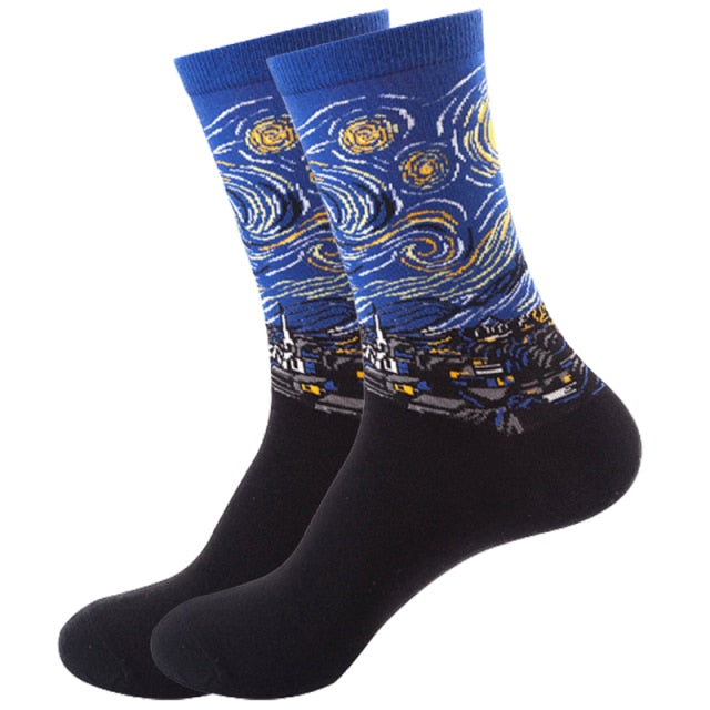 Unisex Happy Socks Retro Design Men Crew Socks Skateboard Socks Harajuku Women Cotton Socks Male Female