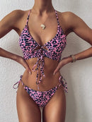 Catei Karrui New Women's Swimsuit Brand Design Leopard Print Bikini Split Swimsuit High Quality Sexy Bikini high waist plus size