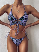 Catei Karrui New Women's Swimsuit Brand Design Leopard Print Bikini Split Swimsuit High Quality Sexy Bikini high waist plus size
