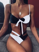 Catei Karrui New Women's Swimsuit Brand Design Leopard Print Bikini Split Swimsuit High Quality Sexy Bikini high waist plus size