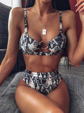 Catei Karrui New Women's Swimsuit Brand Design Leopard Print Bikini Split Swimsuit High Quality Sexy Bikini high waist plus size