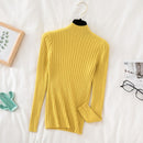 Croysier Pullover Ribbed Knitted Sweater Autumn Winter Clothes Women 2020 High Neck Long Sleeve Slim Basic Woman Sweaters Tops