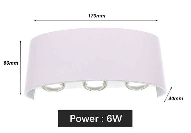 Led Wall Lamp Aluminum Outdoor IP65 Waterproof Up Down Wall Light For Home Stair Bedroom Bedside Bathroom Corridor Lighting RF18