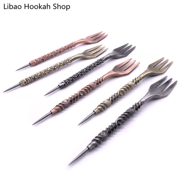 Mace/Retro/Twist Shape Aluminum Smoking Set Hookah Sheesha Fork Chicha Narguile Cachimba Nargile Accessories Drop Shipping