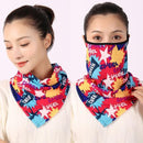 Women Cotton Mask Scarf Face Mascarillas Wraps Floral Print Lady Warm Neck Scarves Foulard Bandana Reusable Outdoor Riding Masks