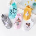 5 Pairs/lot Women Leopard Spring Sesame Street Cute Ankle Socks Cute Funny Lips Print Boat Short Sox Invisible Lady Girl Summer