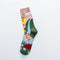 Occident Fashion Colorful Print Socks Women with Mushroom Spring Woman Socks Cotton Calcetines Mujer Meias 010202
