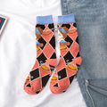 Occident Fashion Colorful Print Socks Women with Mushroom Spring Woman Socks Cotton Calcetines Mujer Meias 010202