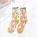 Occident Fashion Colorful Print Socks Women with Mushroom Spring Woman Socks Cotton Calcetines Mujer Meias 010202