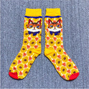Occident Fashion Colorful Print Socks Women with Mushroom Spring Woman Socks Cotton Calcetines Mujer Meias 010202