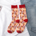 Occident Fashion Colorful Print Socks Women with Mushroom Spring Woman Socks Cotton Calcetines Mujer Meias 010202
