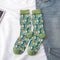 Occident Fashion Colorful Print Socks Women with Mushroom Spring Woman Socks Cotton Calcetines Mujer Meias 010202