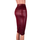 CUHAKCI  Back Split Women Sexy Skirt Black Bodycon Clubwear Skirt High Waist PU Leather Skirt Vintage Long Pencil Skirts