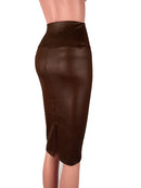 CUHAKCI  Back Split Women Sexy Skirt Black Bodycon Clubwear Skirt High Waist PU Leather Skirt Vintage Long Pencil Skirts