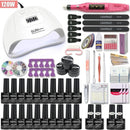 Manicure Set Acrylic Nail Kit With 120/54W Nail Lamp Choose Gel Nail Polish Nail Art Set  Manicure Machine All For Manicure