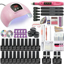 Manicure Set Acrylic Nail Kit With 120/54W Nail Lamp Choose Gel Nail Polish Nail Art Set  Manicure Machine All For Manicure