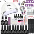 Manicure Set Acrylic Nail Kit With 120/54W Nail Lamp Choose Gel Nail Polish Nail Art Set  Manicure Machine All For Manicure